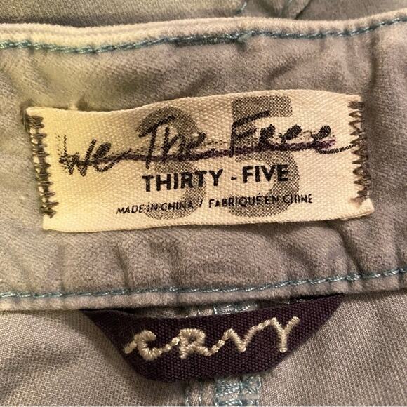 Free People We The Free Pants Women’s Size 35 Gray Velvet Curvy Foxy Lady Boot - Picture 10 of 14